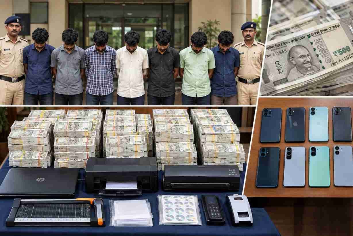 ನಕಲಿ ನೋಟು ಜಾಲ ಪತ್ತೆ: ಹೊರ ರಾಜ್ಯಗಳ 7 ಮಂದಿ ಬಂಧನ, ₹21.68 ಲಕ್ಷ ಮೌಲ್ಯದ ವಸ್ತು ಜಪ್ತಿ